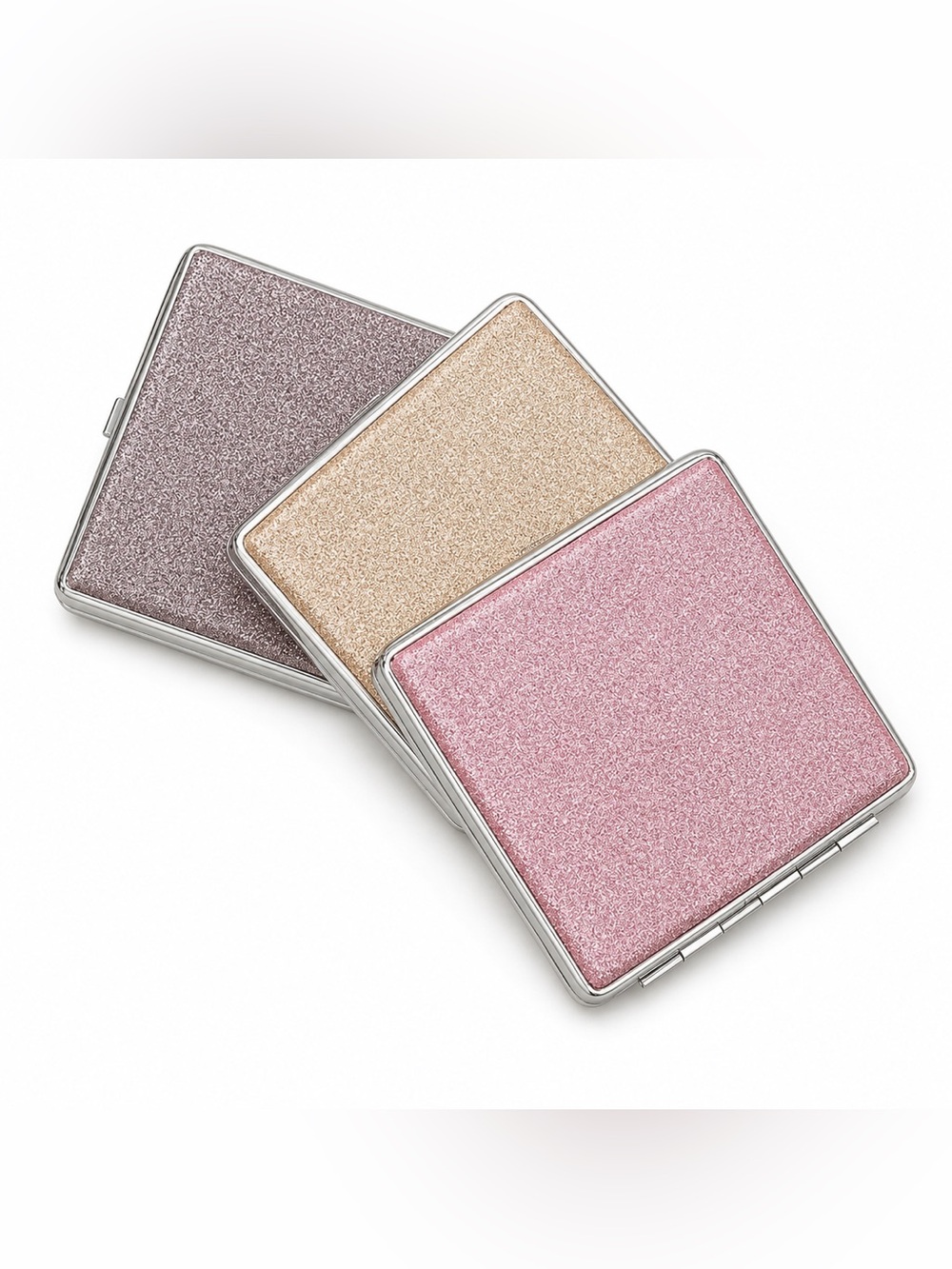 Glitter Metal Cigarette Case - Pink, Gold, Silver - Picture 3 of 6